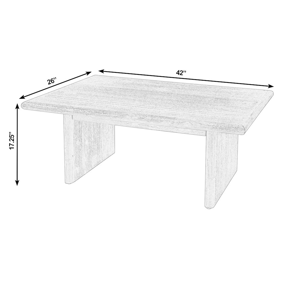 Halmstad 42 in. W Rectangular Wood Coffee Table, Light Brown. Picture 3
