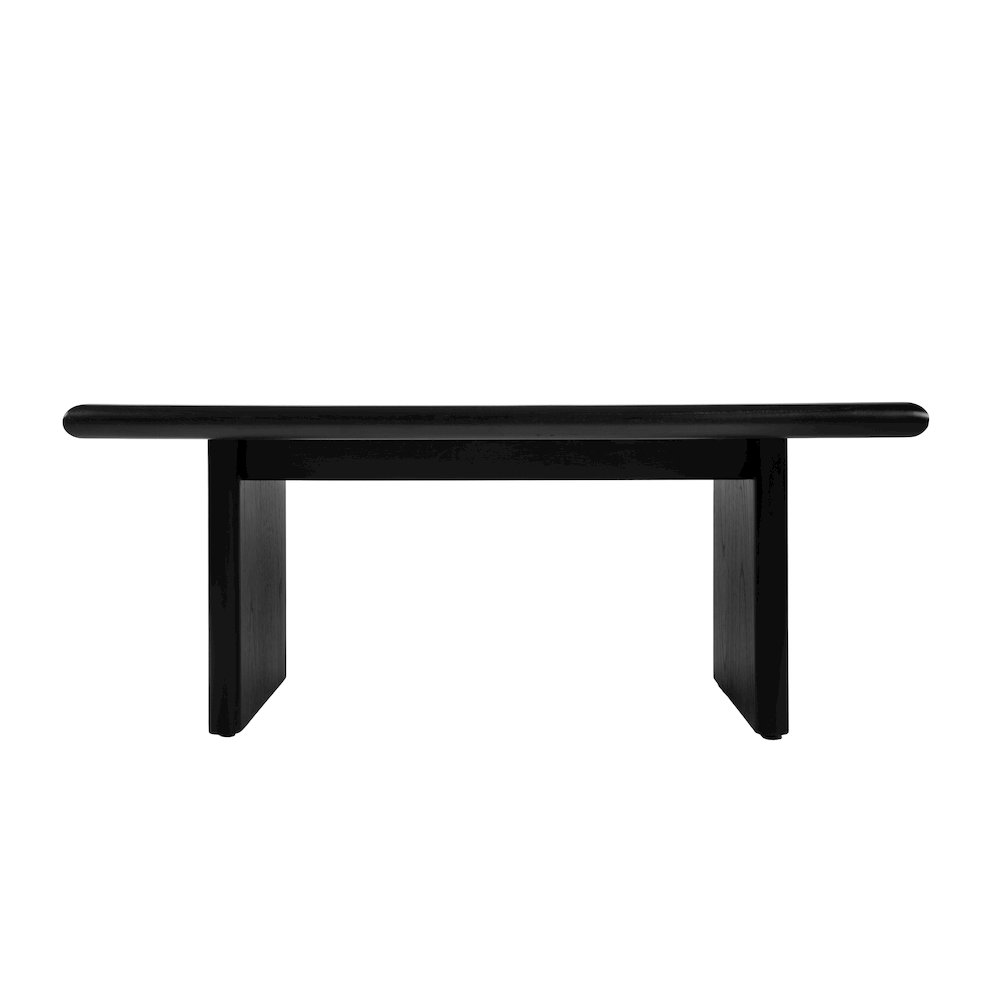 Halmstad 42 in. W Rectangular Wood Coffee Table, Black. Picture 5