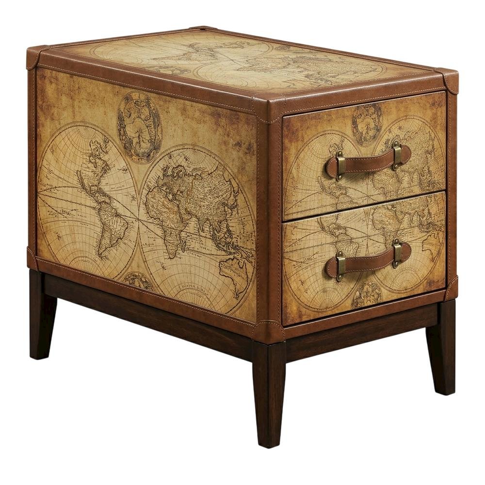 Traditional Chairside Table with 2 Drawers, Side End Table for Living Room. Picture 5