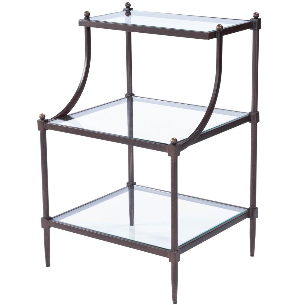 Peninsula Metal & Glass Side Table, Bronze. Picture 1