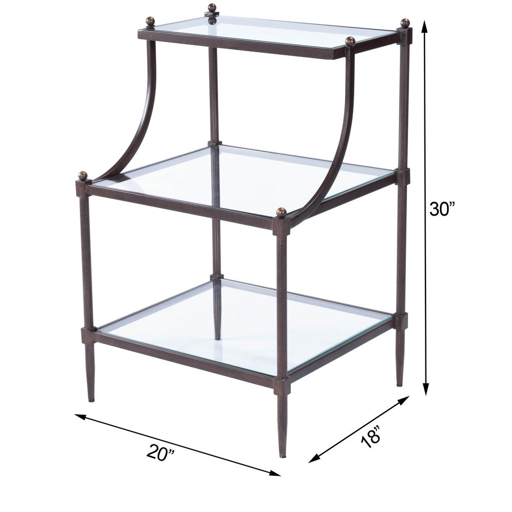 Peninsula Metal & Glass Side Table, Bronze. Picture 11