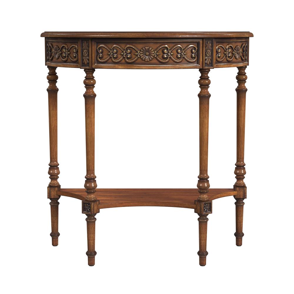 Danelle Demilune Console Table, Medium Brown. Picture 3