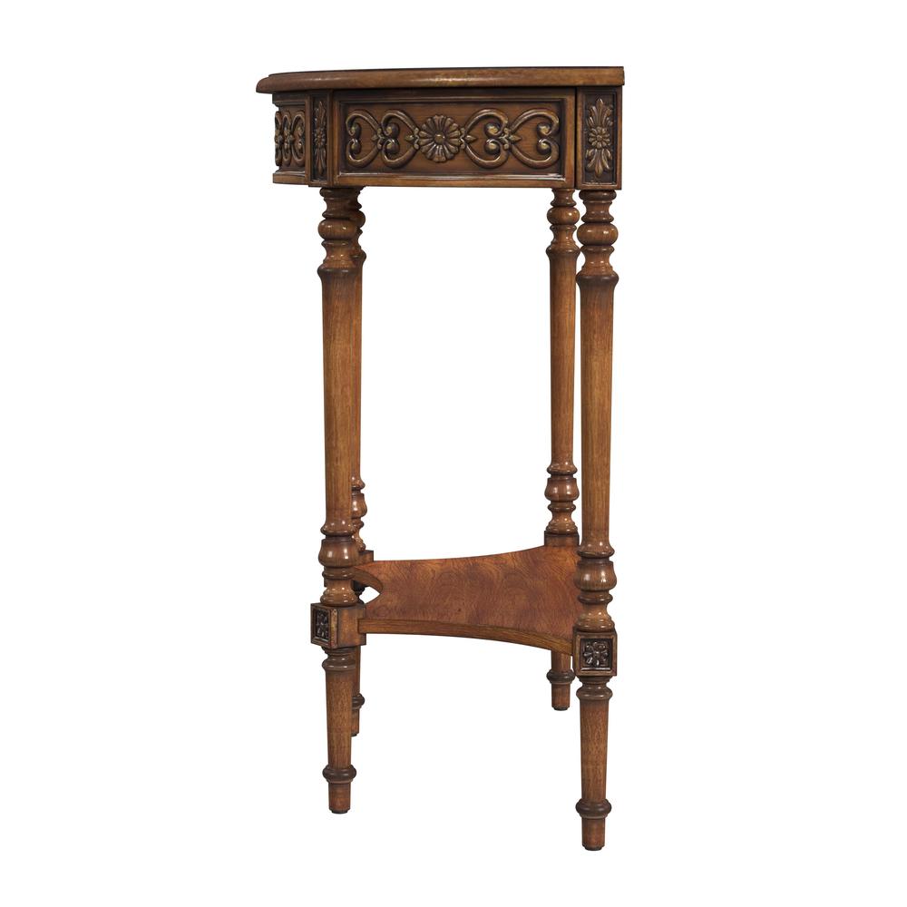 Danelle Demilune Console Table, Medium Brown. Picture 4