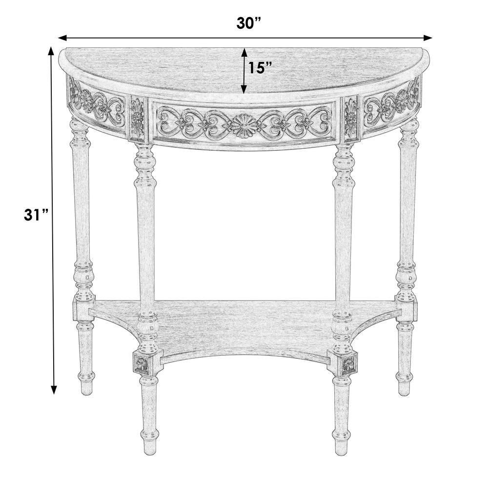 Danelle Demilune Console Table, Medium Brown. Picture 7