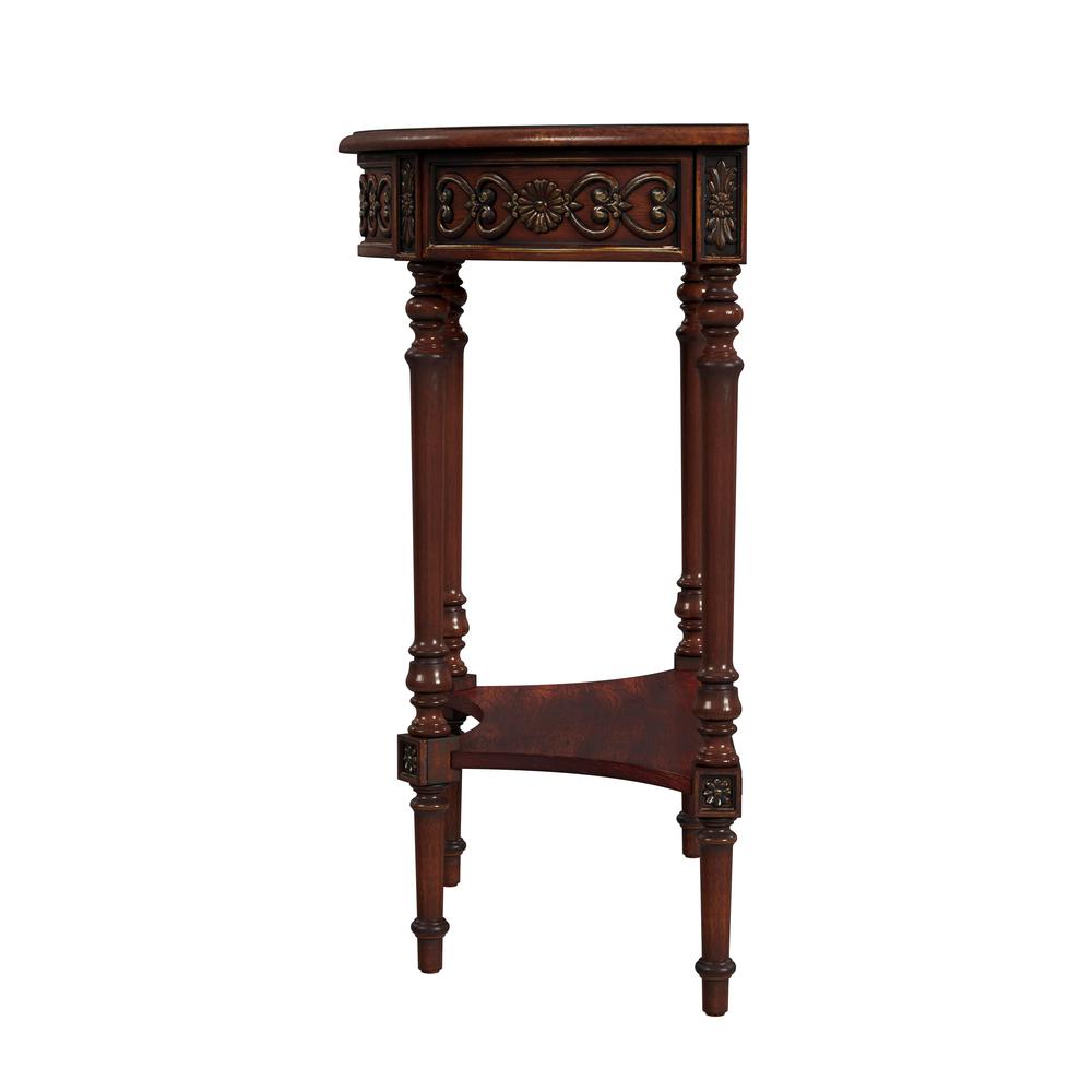 Danelle Demilune 30" Console Table, Dark Brown. Picture 3