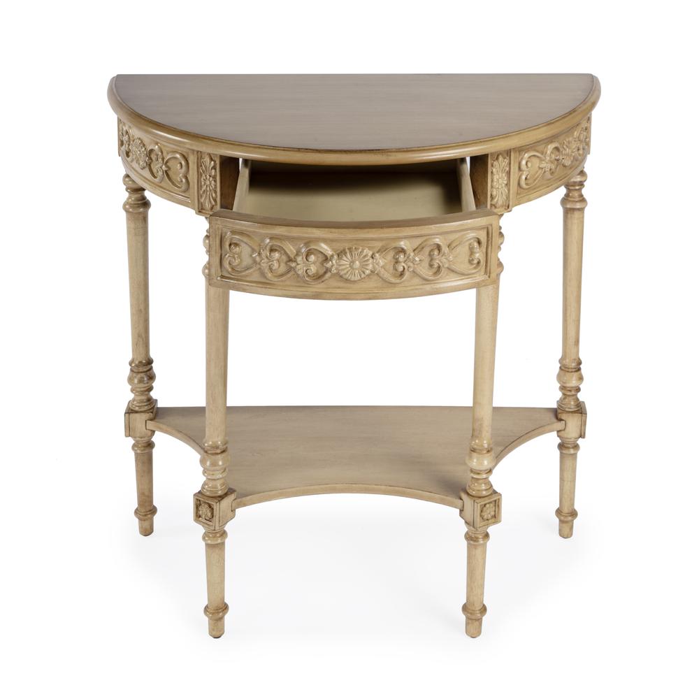 Danielle 30" Demilune Console Table, Beige. Picture 2