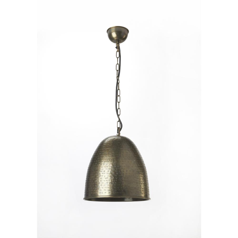 Archie 1 Light Hammered Dome Pendant, Gold. Picture 1