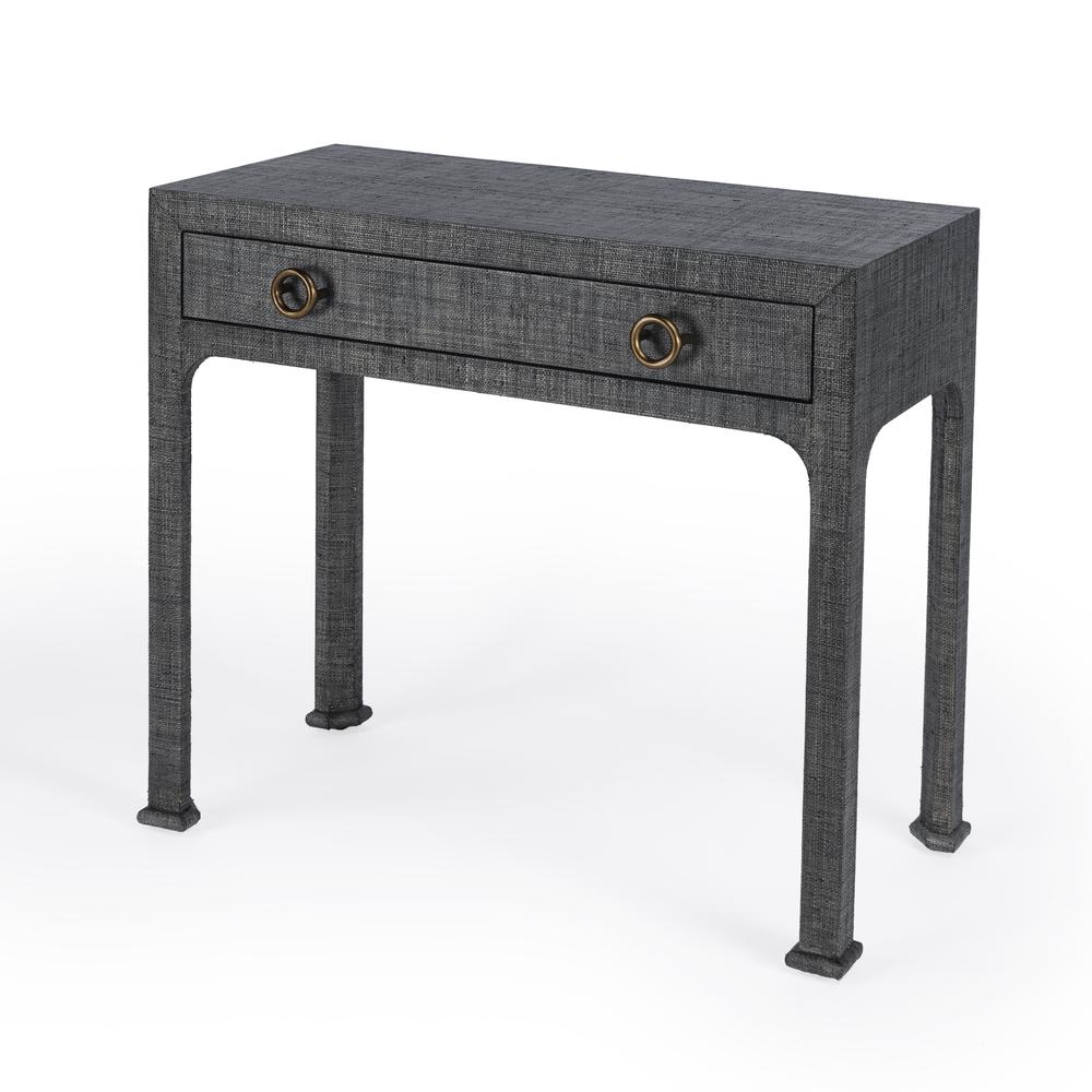 Chatham Raffia Console Table, Charcoal. Picture 1