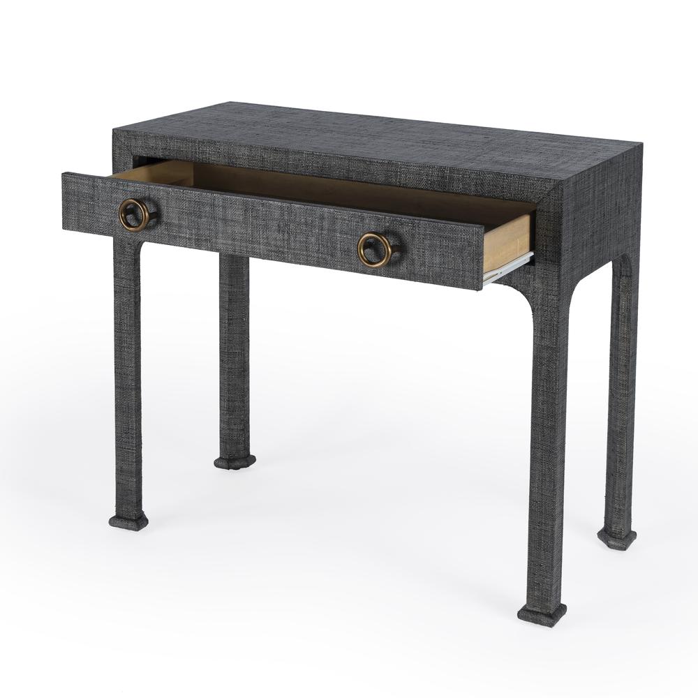 Chatham Raffia Console Table, Charcoal. Picture 3
