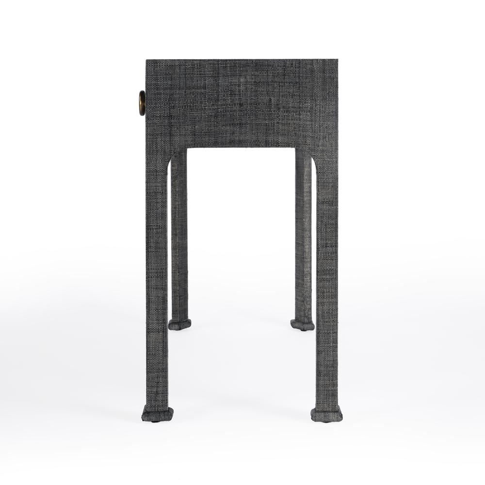 Chatham Raffia Console Table, Charcoal. Picture 5