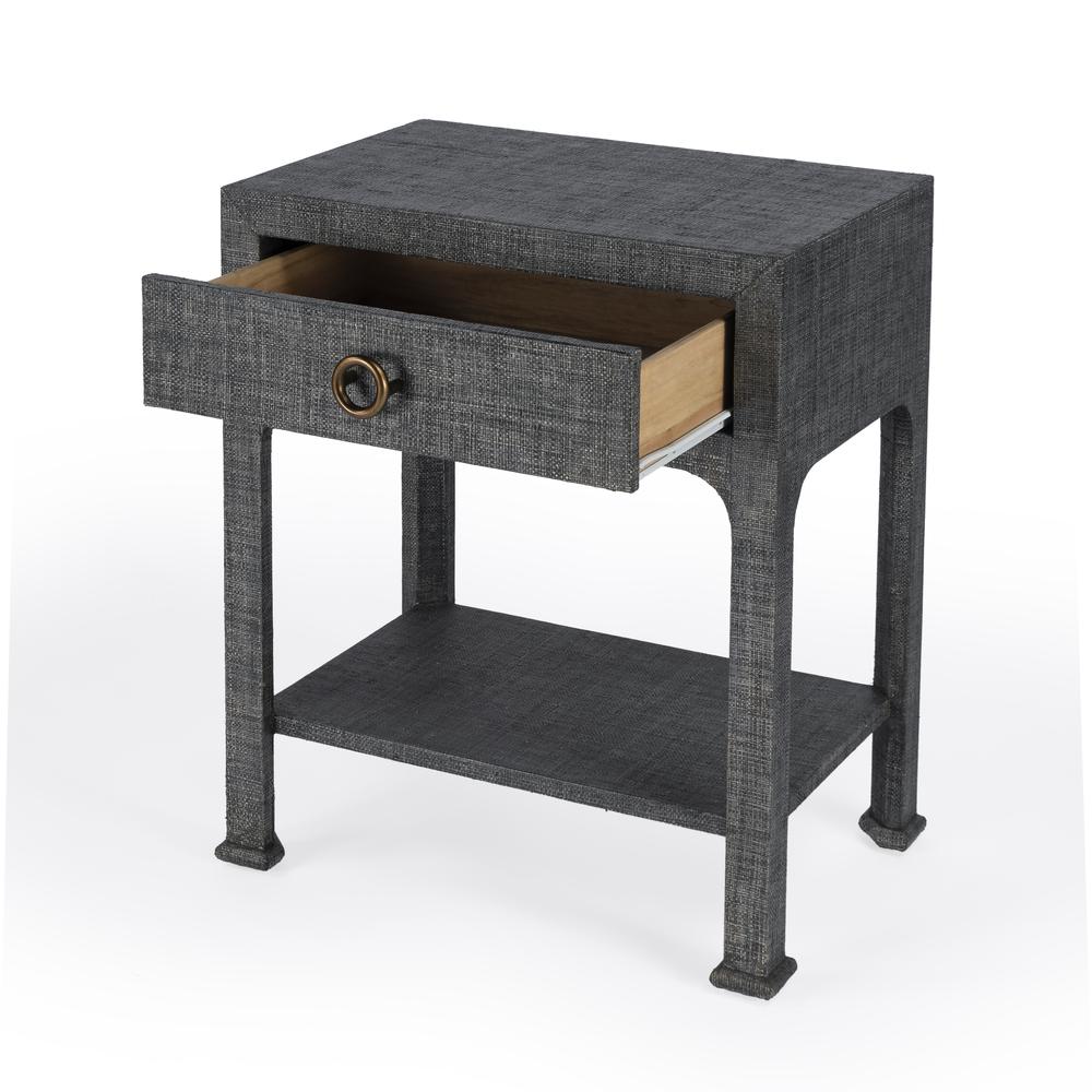 Chatham Raffia Nightstand, Charcoal. Picture 2