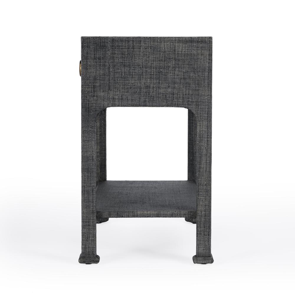 Chatham Raffia Nightstand, Charcoal. Picture 5