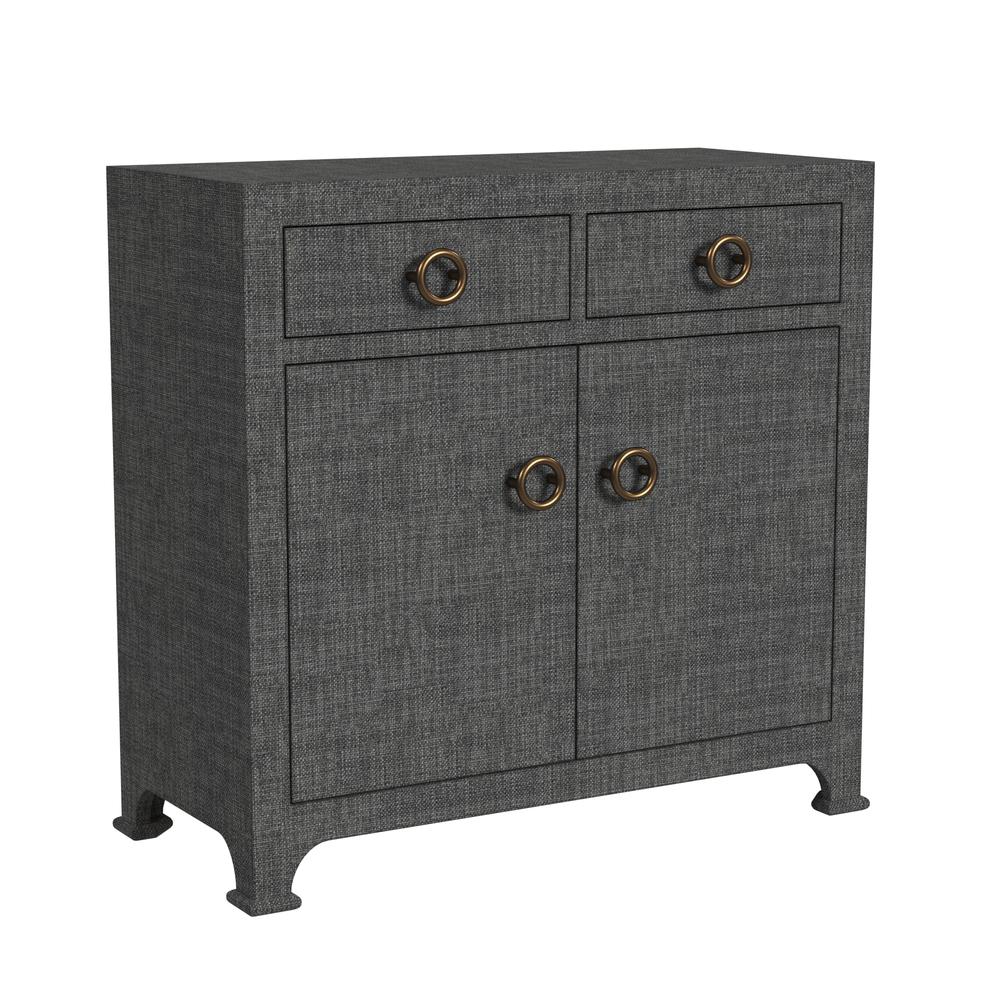 Chatham 2-Drawer Raffia Cabinet, Charcoal. Picture 1