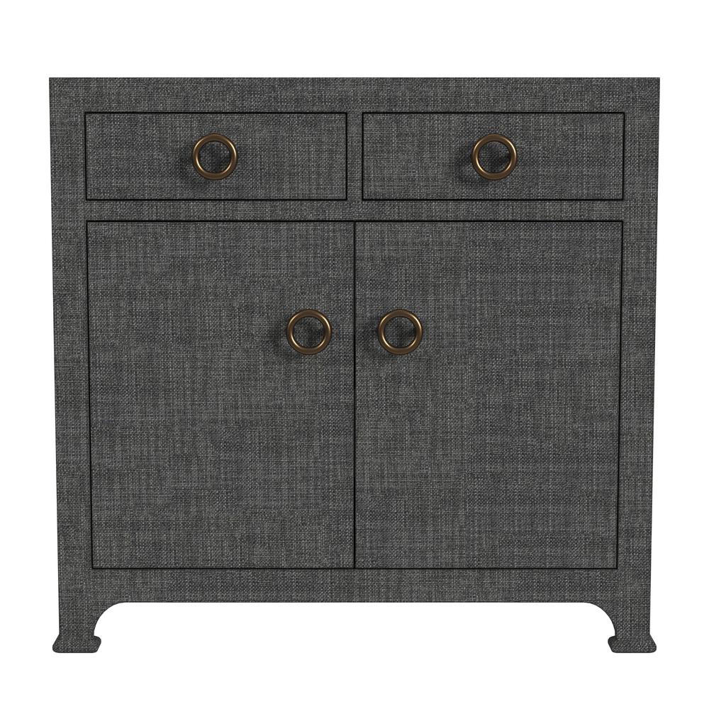 Chatham 2-Drawer Raffia Cabinet, Charcoal. Picture 3