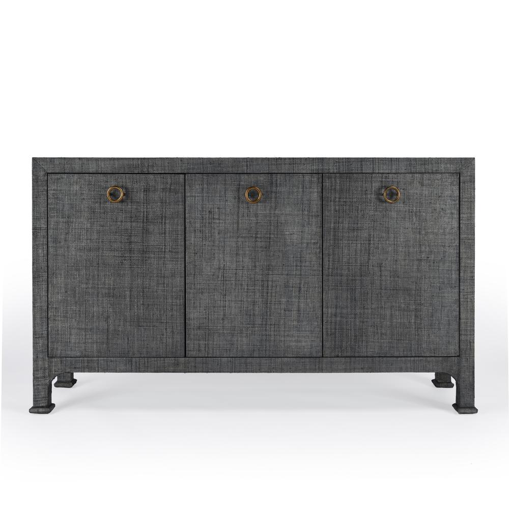Chatham 3-Drawer Raffia 60" Sideboard, Charcoal. Picture 2
