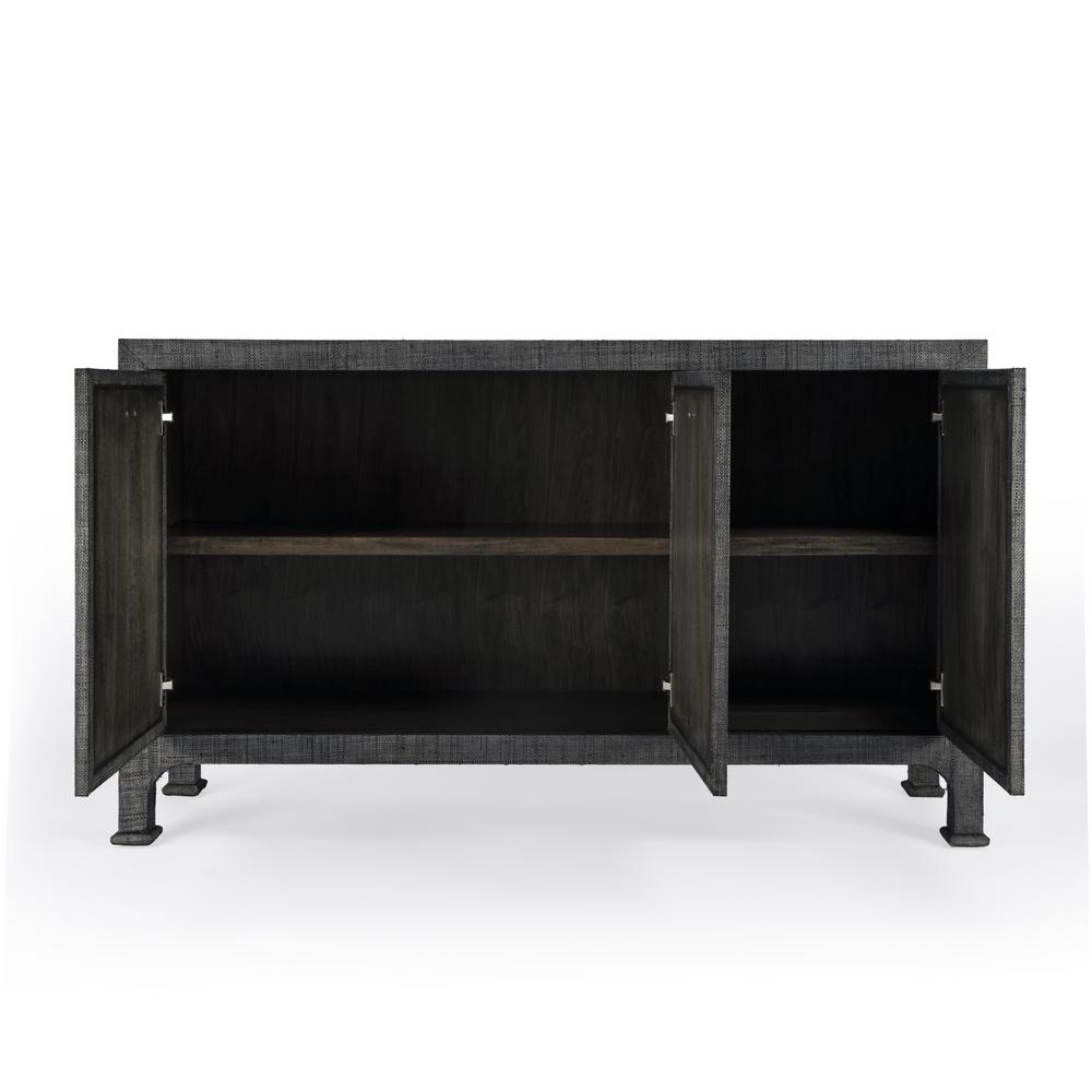 Chatham 3-Drawer Raffia 60" Sideboard, Charcoal. Picture 3
