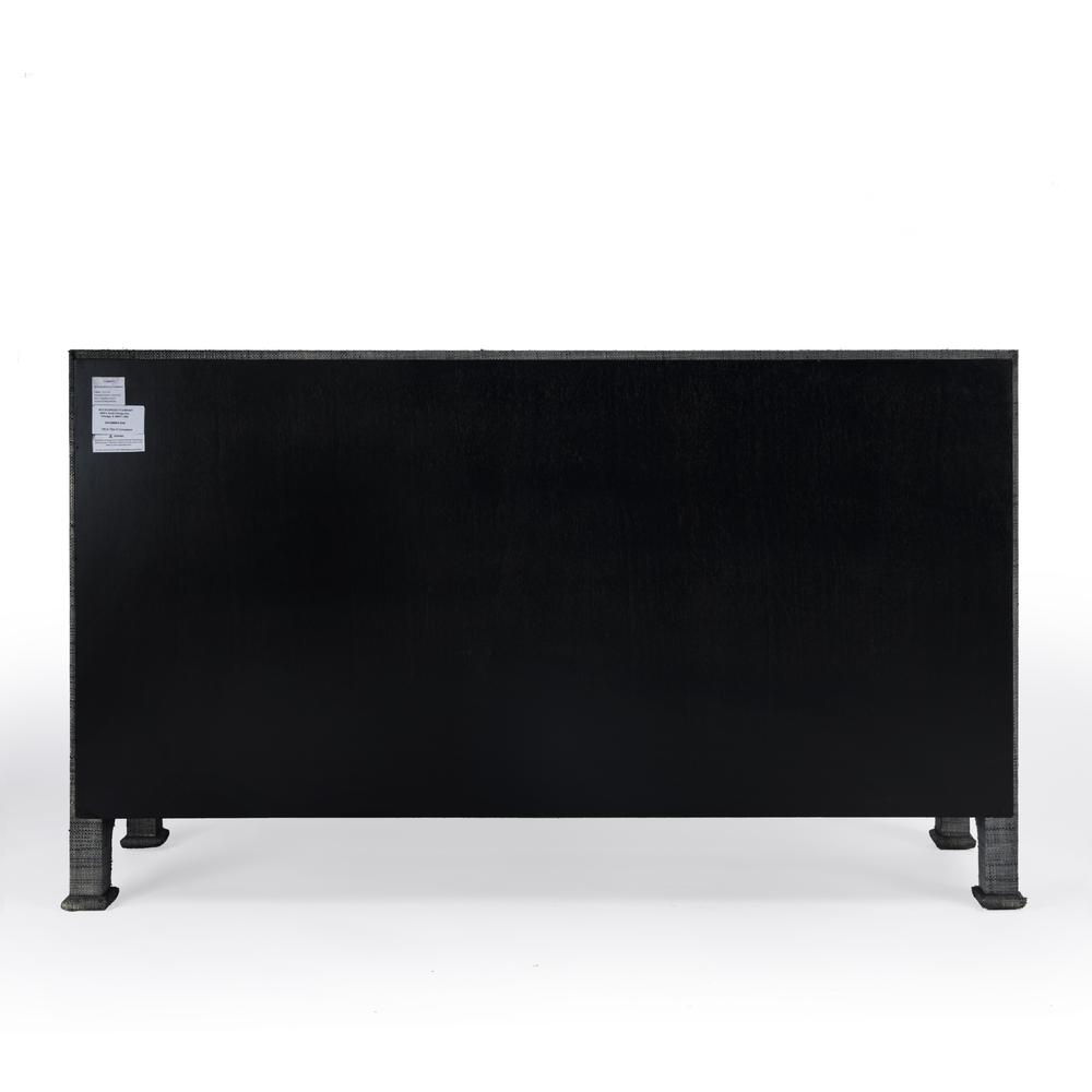Chatham 3-Drawer Raffia 60" Sideboard, Charcoal. Picture 5