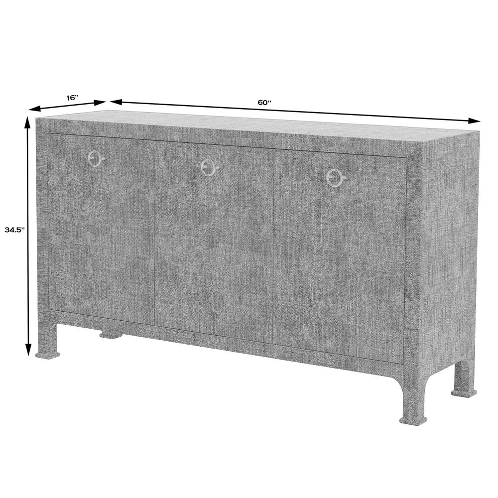 Chatham 3-Drawer Raffia 60" Sideboard, Charcoal. Picture 7
