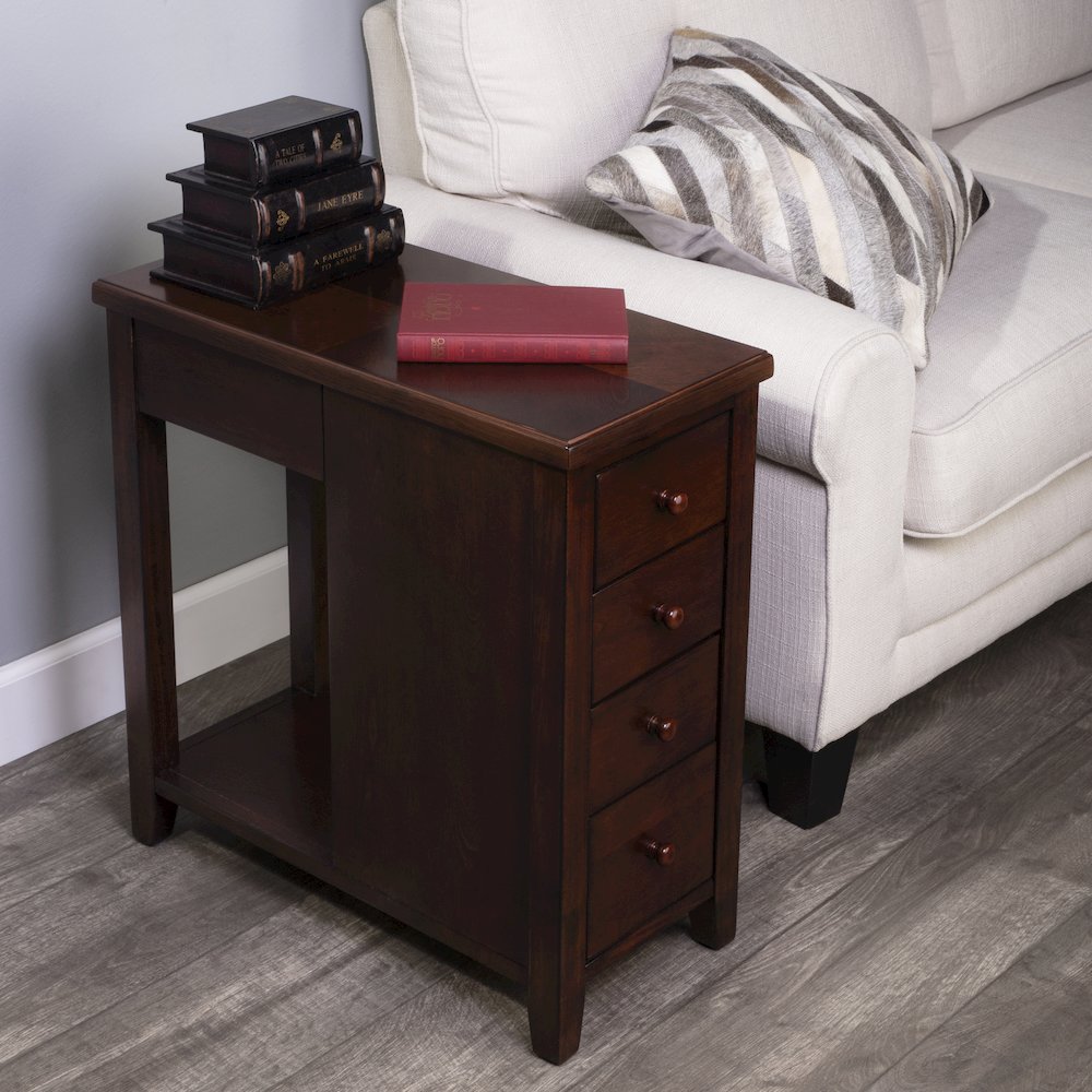 Kelton 4 Drawer Side Table, Dark Brown. Picture 8