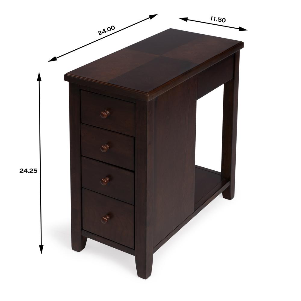 Kelton 4 Drawer Side Table, Dark Brown. Picture 7