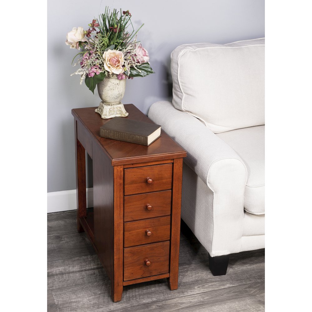 Kelton 4 Drawer Side Table, Medium Brown. Picture 9