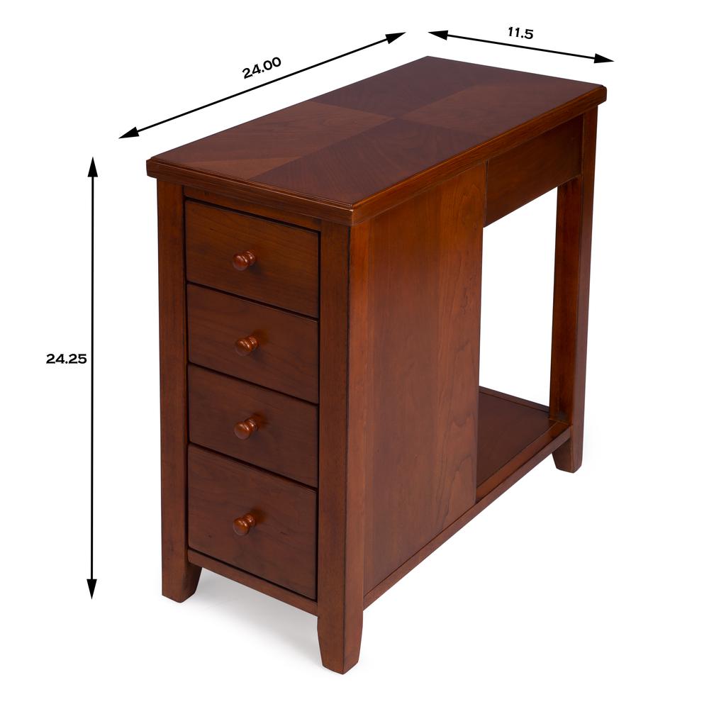 Kelton 4 Drawer Side Table, Medium Brown. Picture 8