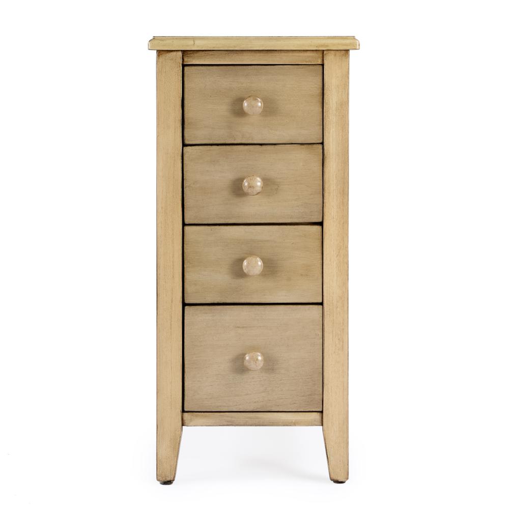 Kelton 4 Drawer Side Table, Beige. Picture 1