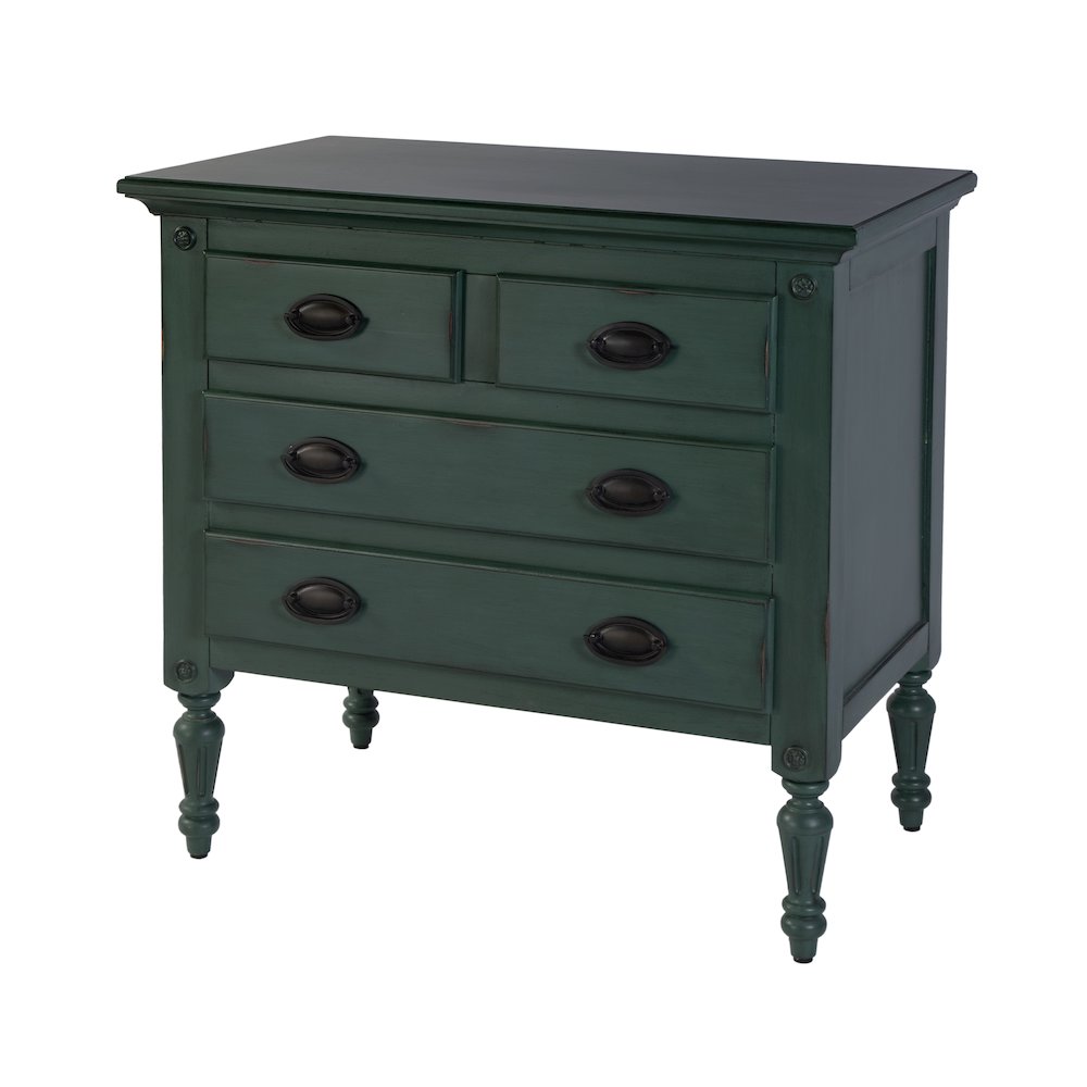 Easterbrook 31.5 in. W Wood 4 Drawer Accent Chest, Green. Picture 1