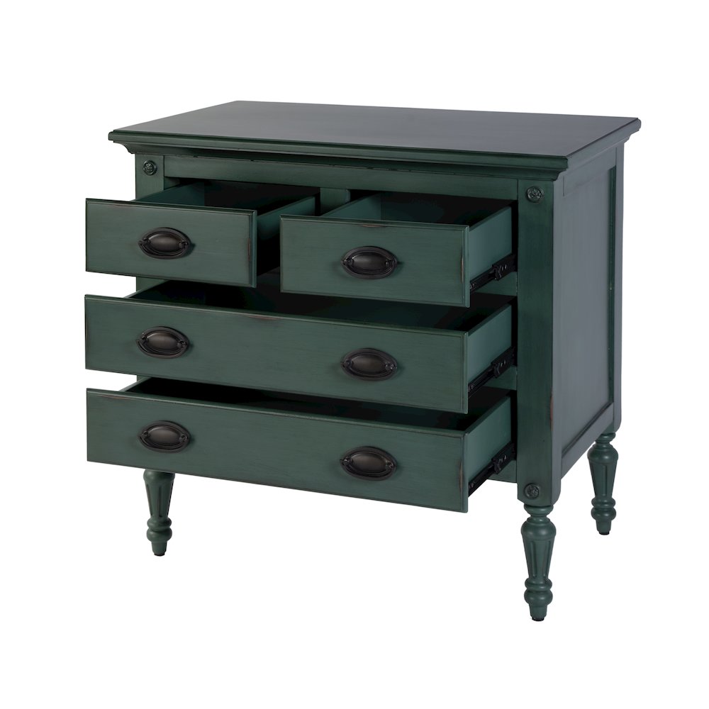 Easterbrook 31.5 in. W Wood 4 Drawer Accent Chest, Green. Picture 4