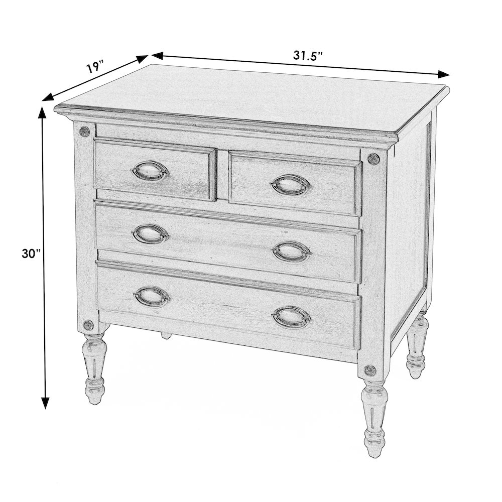 Easterbrook 31.5 in. W Wood 4 Drawer Accent Chest, Green. Picture 3