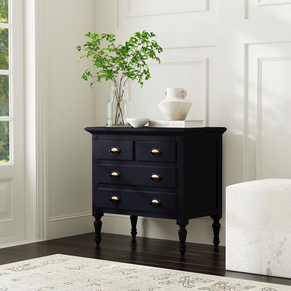 Easterbrook 4 Drawer Chest, Black. Picture 11