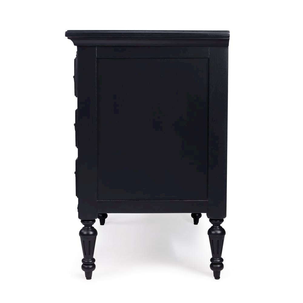 Black Chest of Drawers – 4 Drawer Dresser for Bedroom Wooden Storage. Picture 6