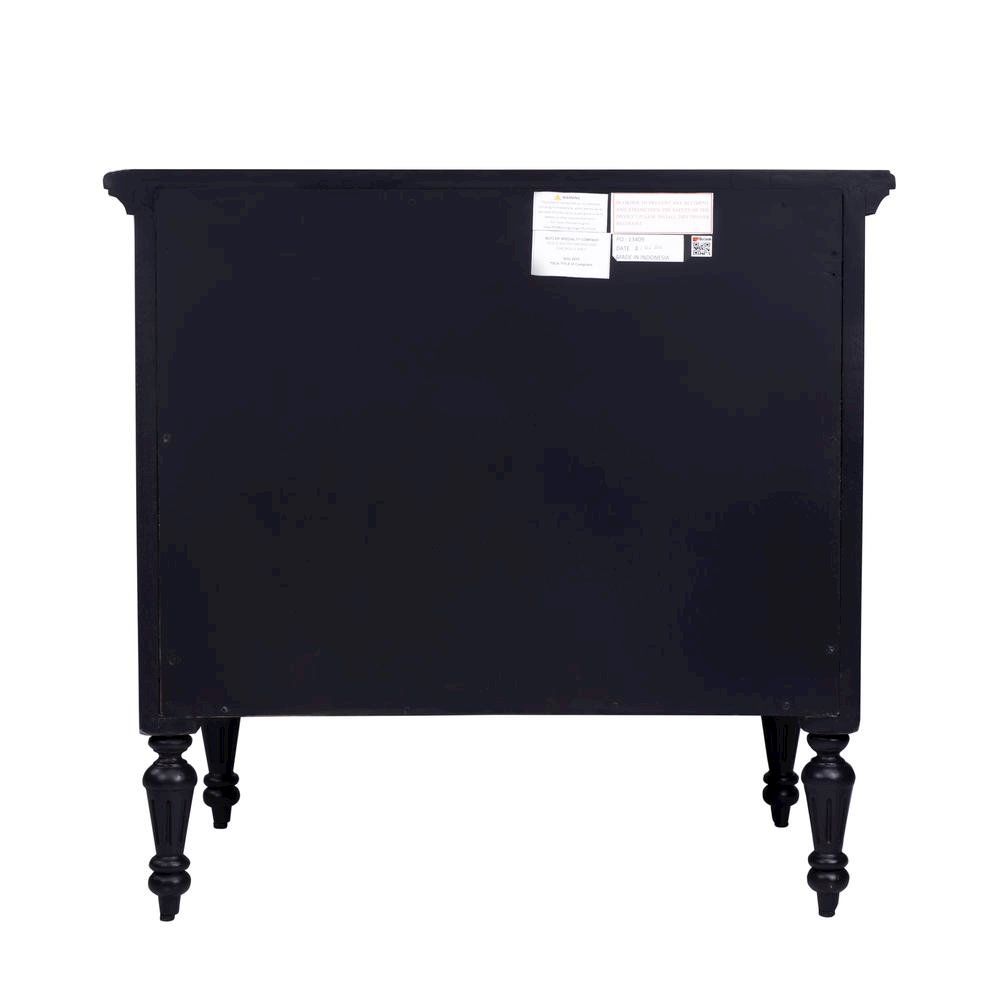 Black Chest of Drawers – 4 Drawer Dresser for Bedroom Wooden Storage. Picture 7