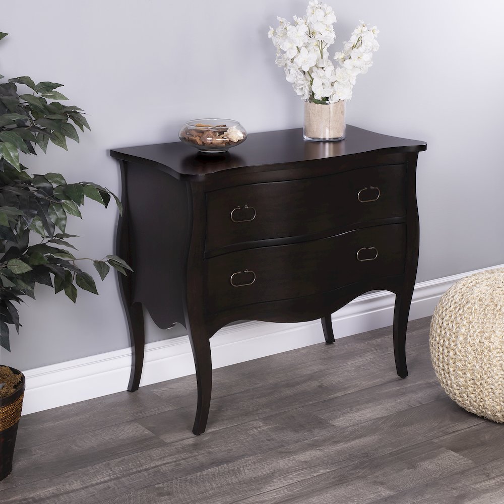 Rochelle 2 Drawer Chest, Dark Brown. Picture 11