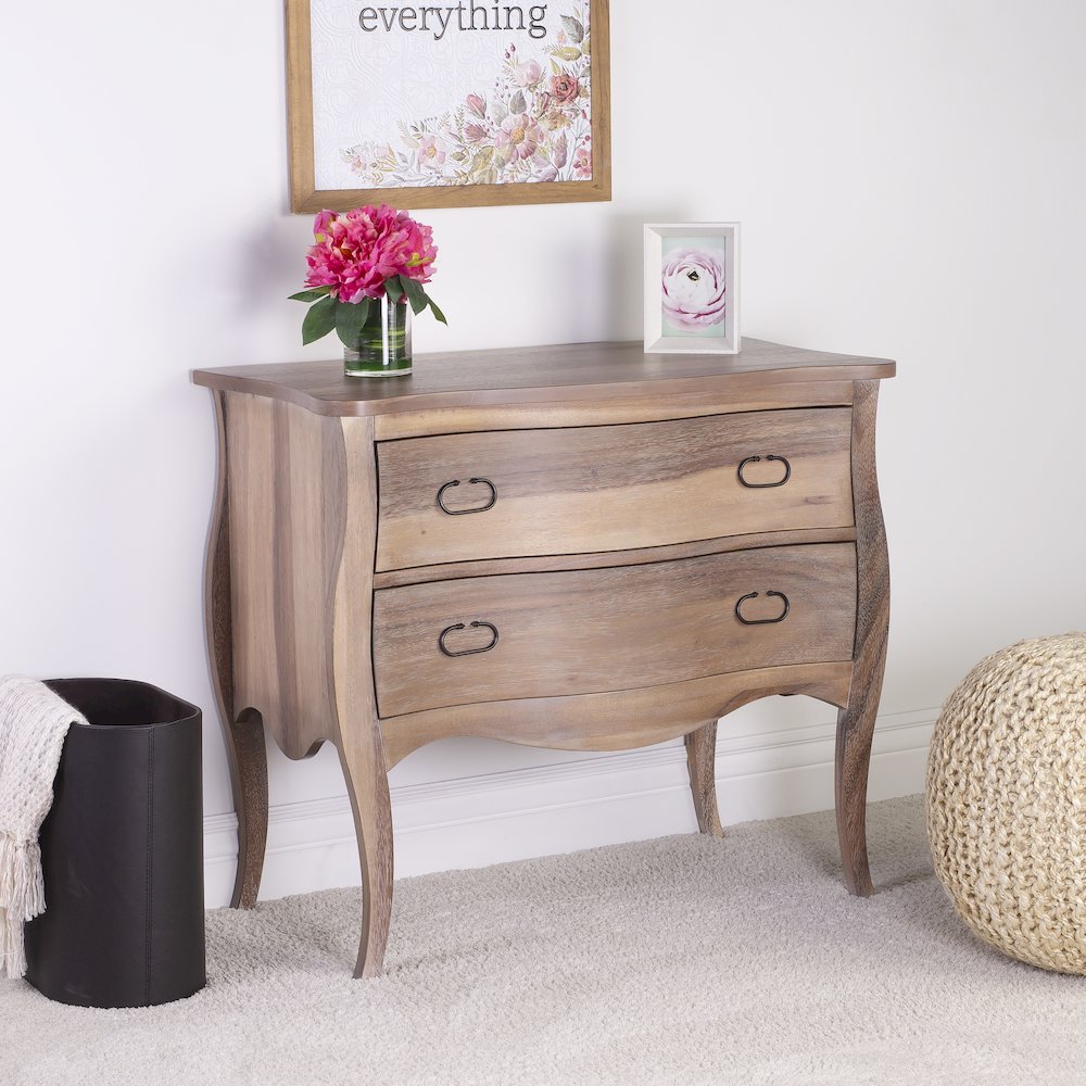 Rochelle Natural 2 Drawer Chest, Light Brown. Picture 10