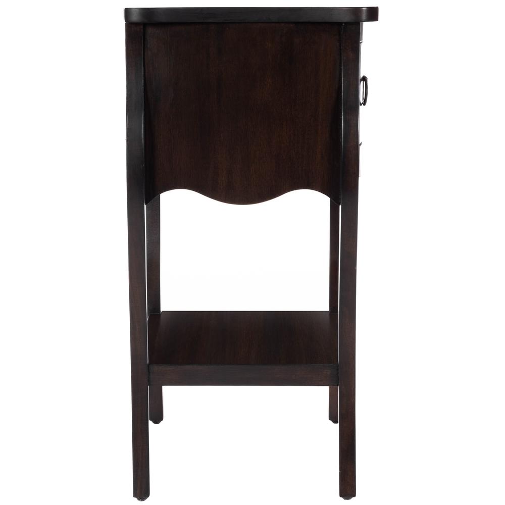 Rochelle 1 Drawer Nightstand, Dark Brown. Picture 5