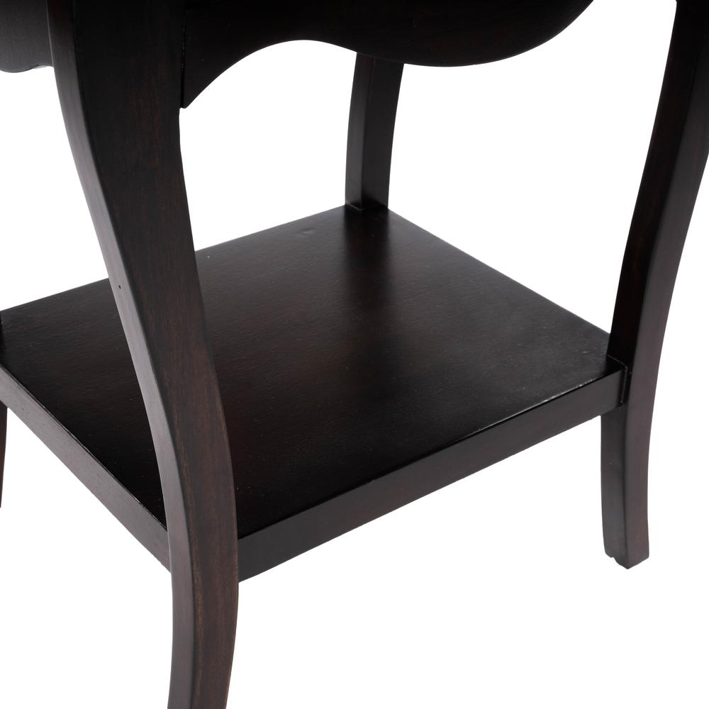 Rochelle 1 Drawer Nightstand, Dark Brown. Picture 9