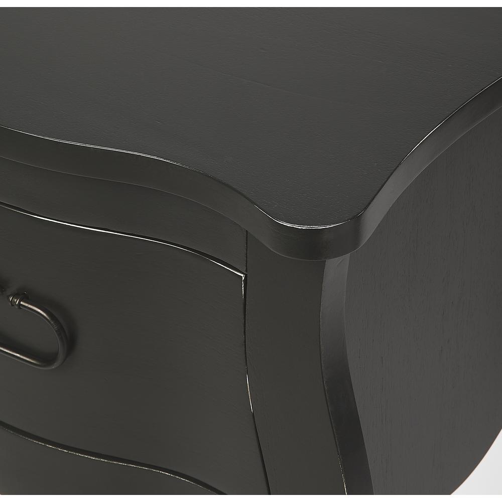 Rochelle 1 Drawer Nightstand, Black. Picture 5