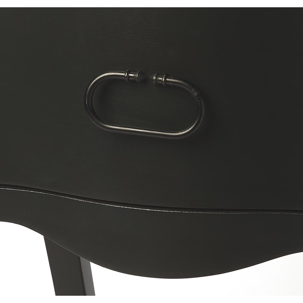 Rochelle 1 Drawer Nightstand, Black. Picture 6