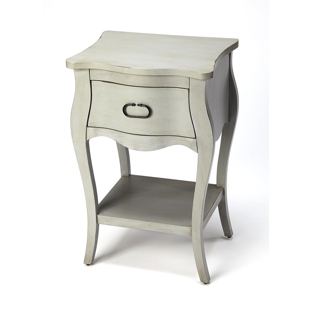 Rochelle 1 Drawer Nightstand, Gray. Picture 1