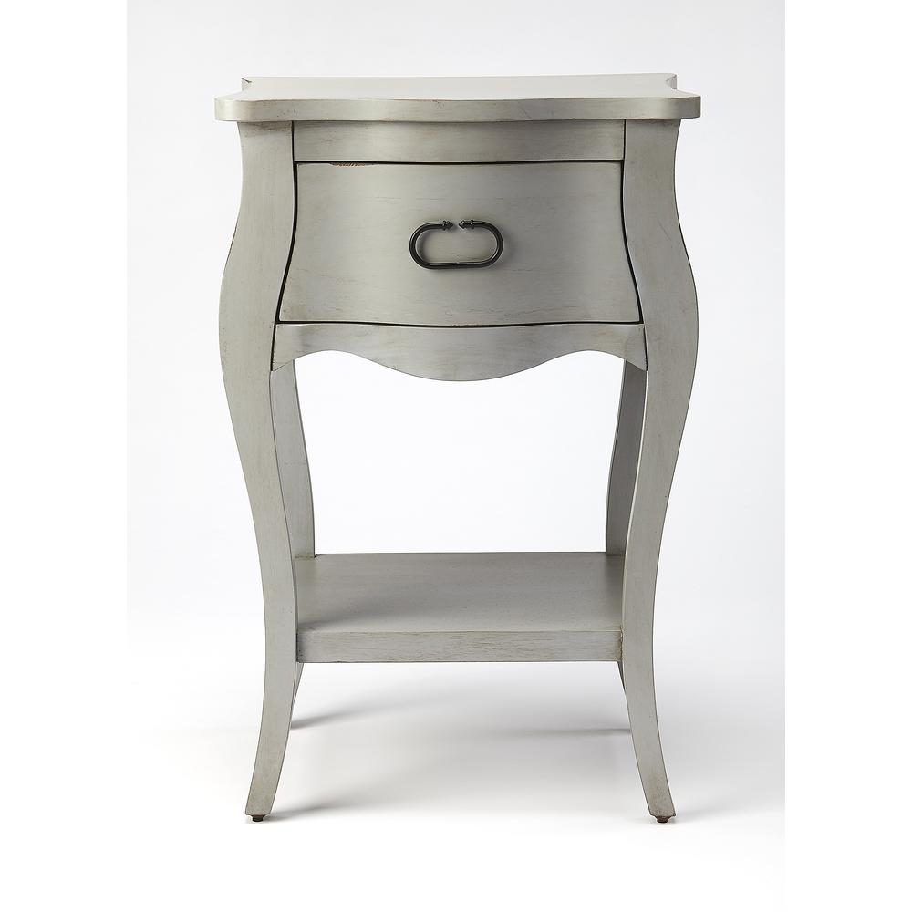 Rochelle 1 Drawer Nightstand, Gray. Picture 2
