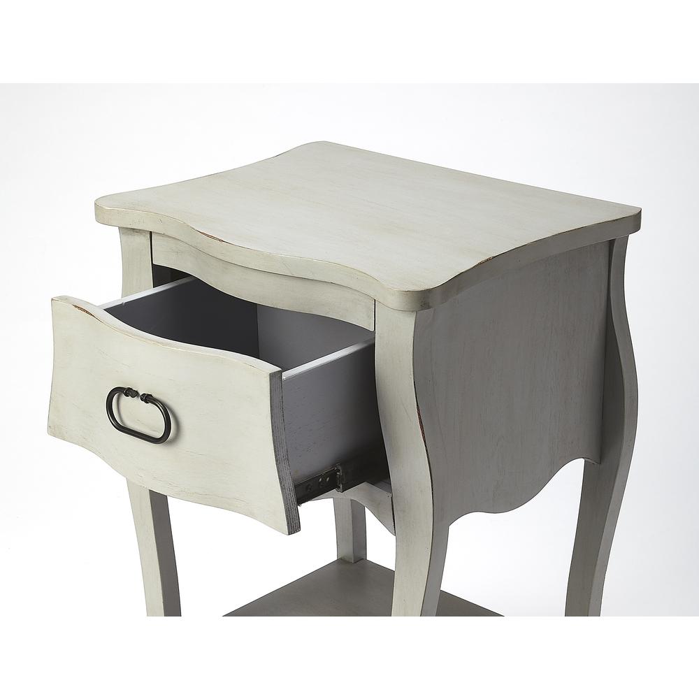 Rochelle 1 Drawer Nightstand, Gray. Picture 3