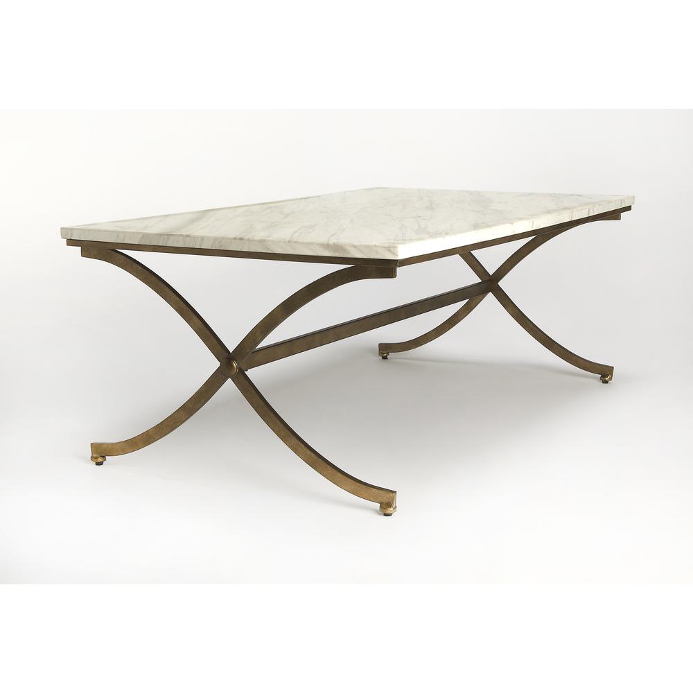 Pamina Marble Coffee Table, Gold. Picture 2