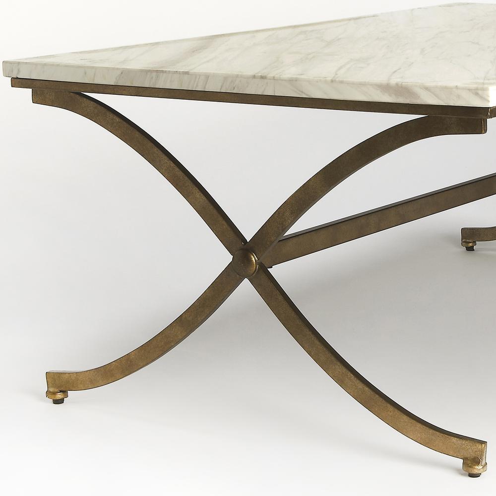 Pamina Marble Coffee Table, Gold. Picture 4