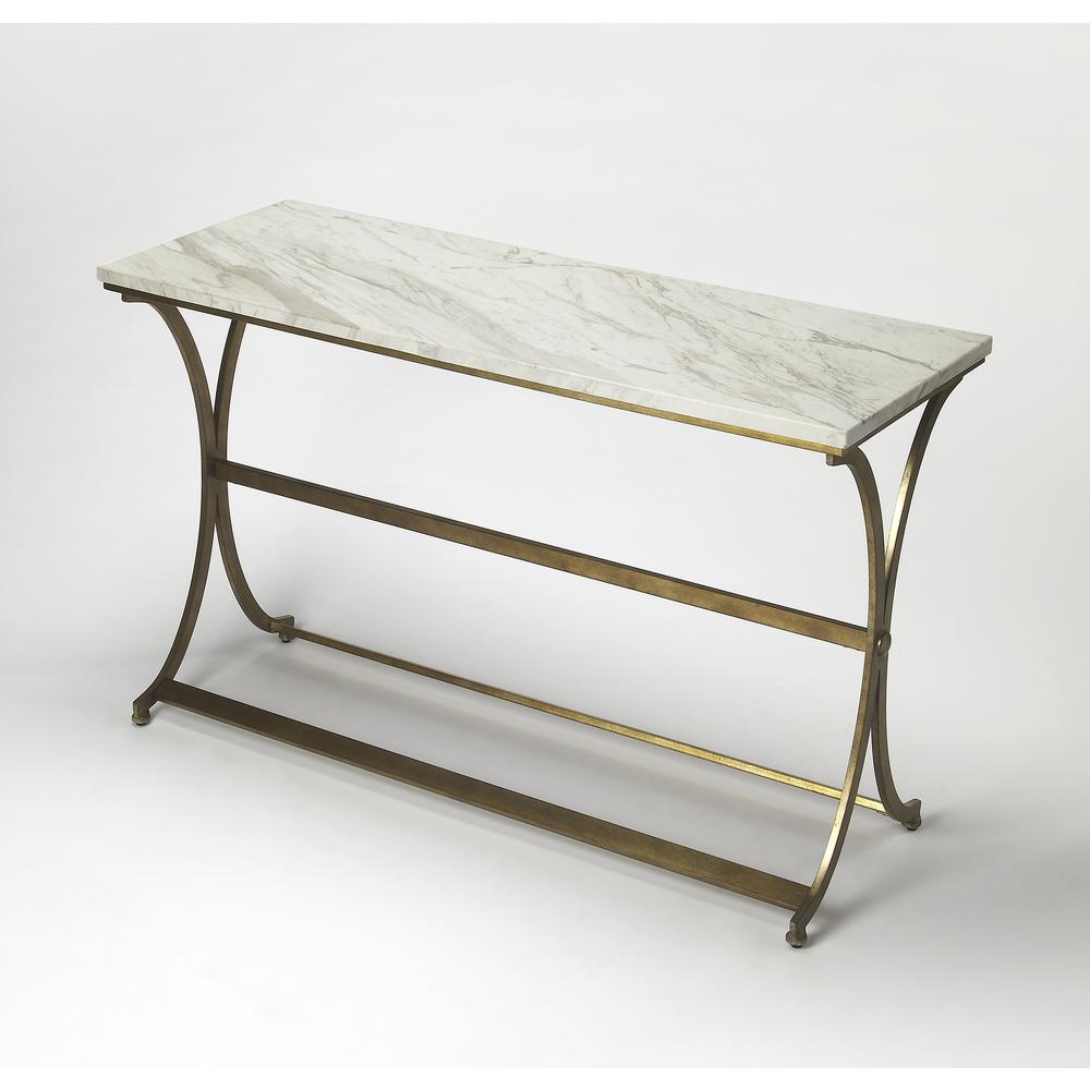 Pamina Marble Console Table, Gold. Picture 1