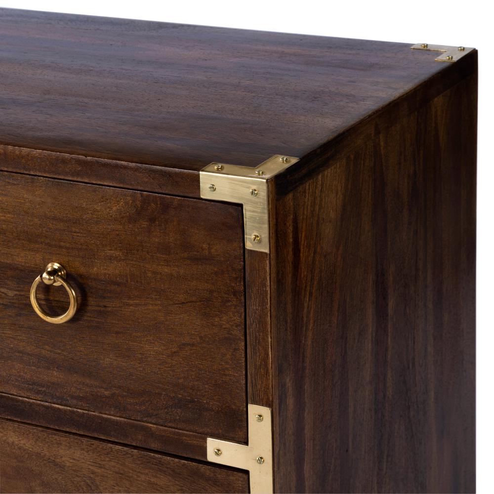 Forster Campaign 3 Drawer Dresser, Dark Brown. Picture 5