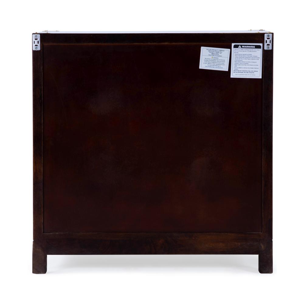 Forster Campaign 3 Drawer Dresser, Dark Brown. Picture 7