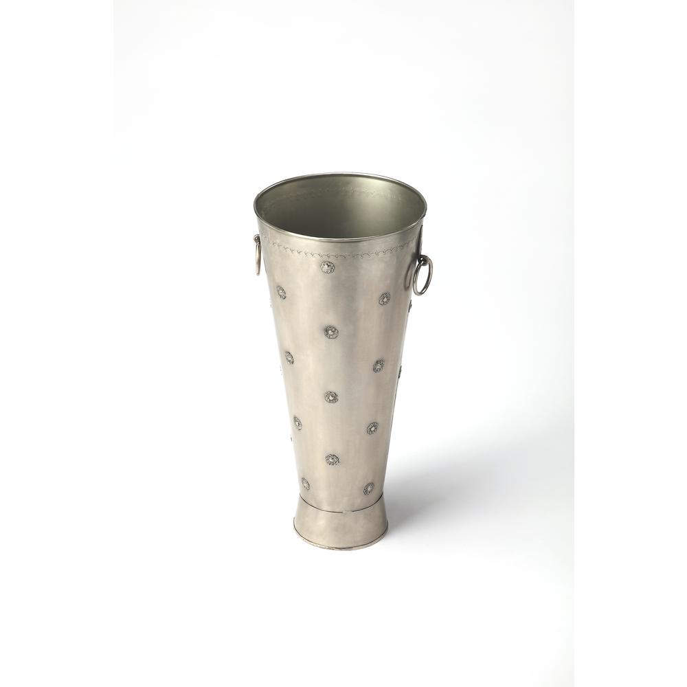 Richfield Antique Silver Umbrella Stand, Silver. Picture 1