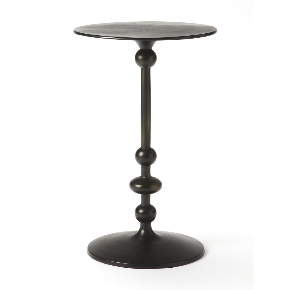 Zora Pedestal Side Table, Black. Picture 2