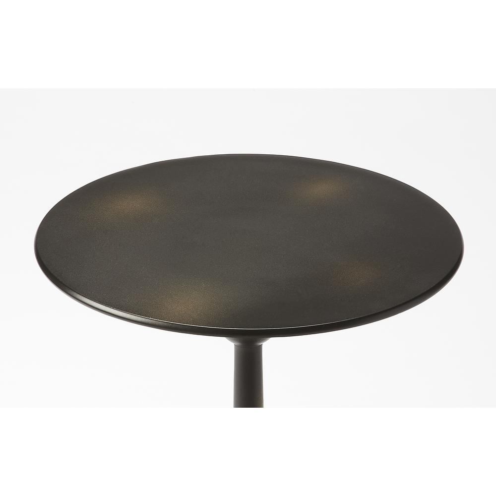Zora Pedestal Side Table, Black. Picture 3